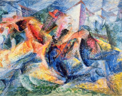 Horse and Rider and Buildings, 1914 by Umberto Boccioni